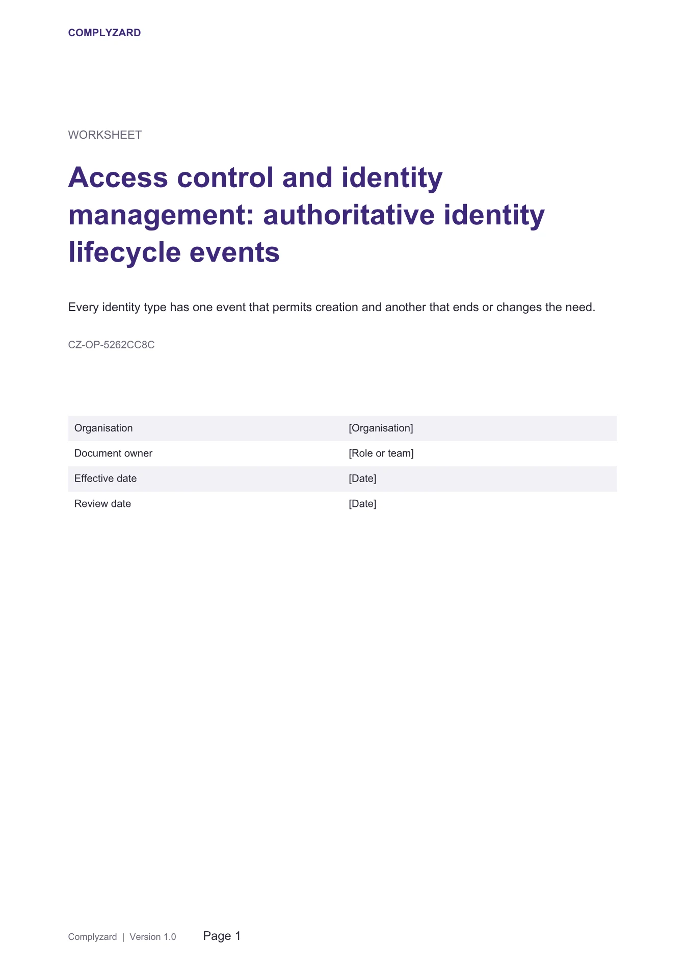 Cover of Access control and identity management: authoritative identity lifecycle events
