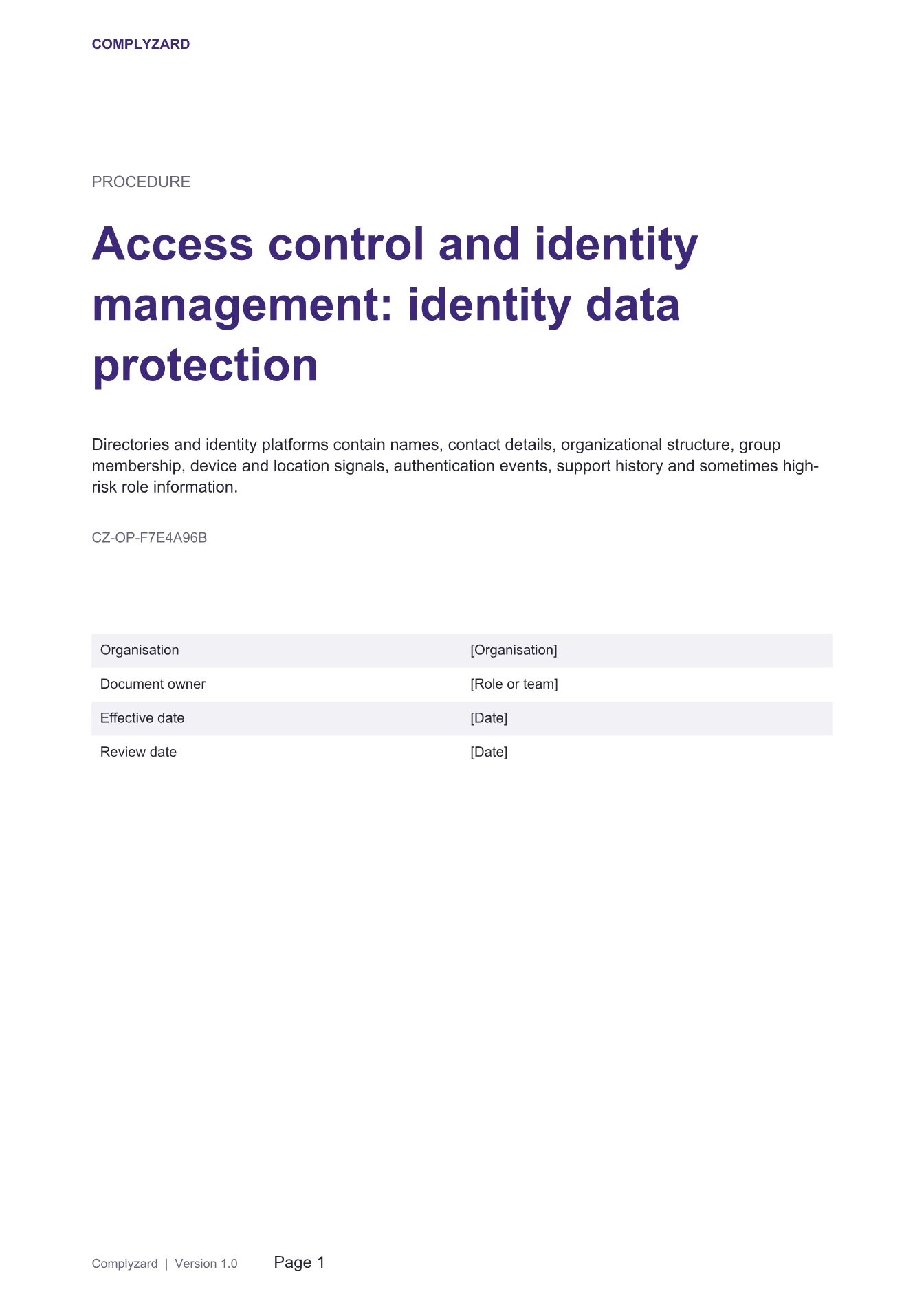 Cover of Access control and identity management: identity data protection