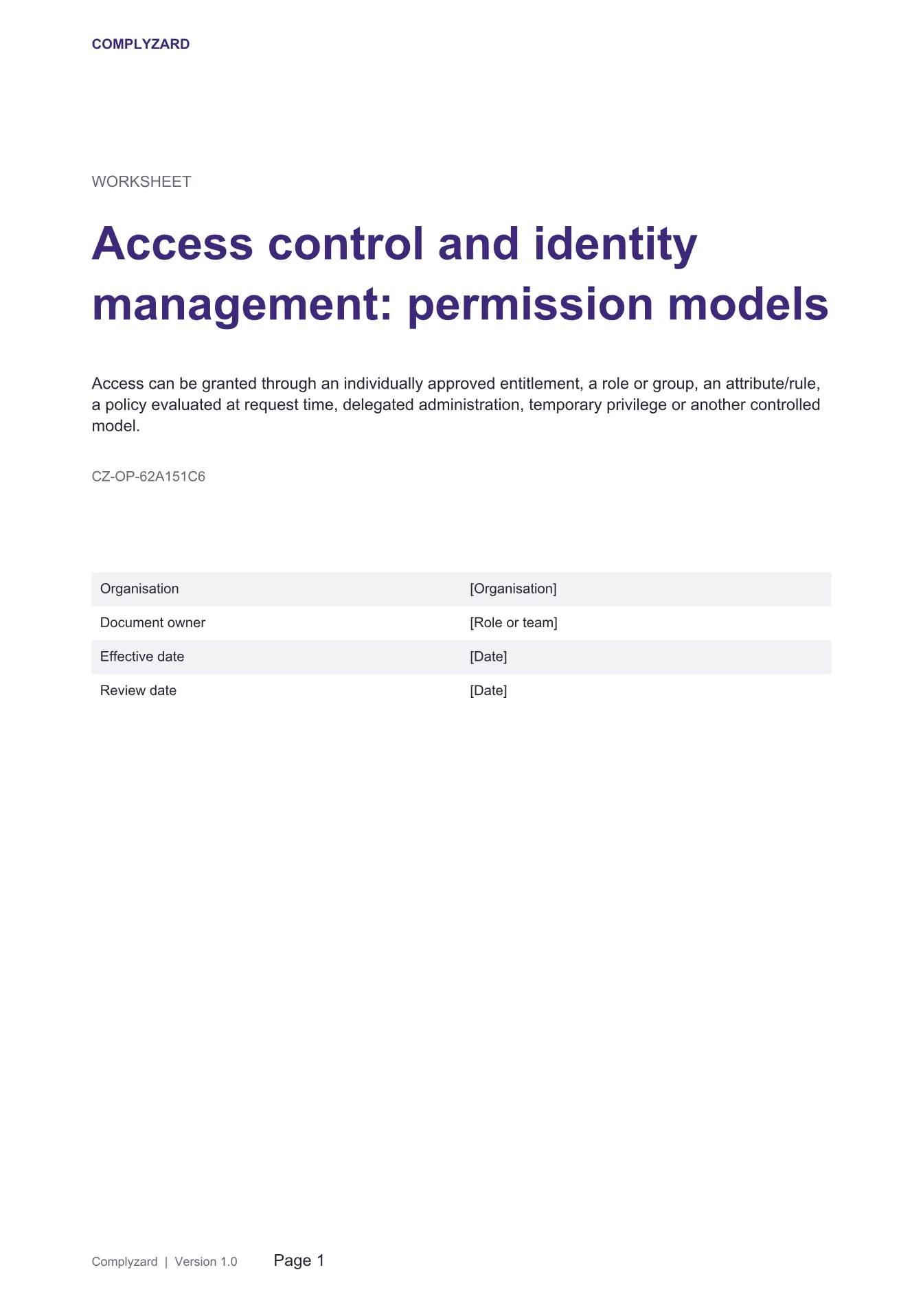 Cover of Access control and identity management: permission models