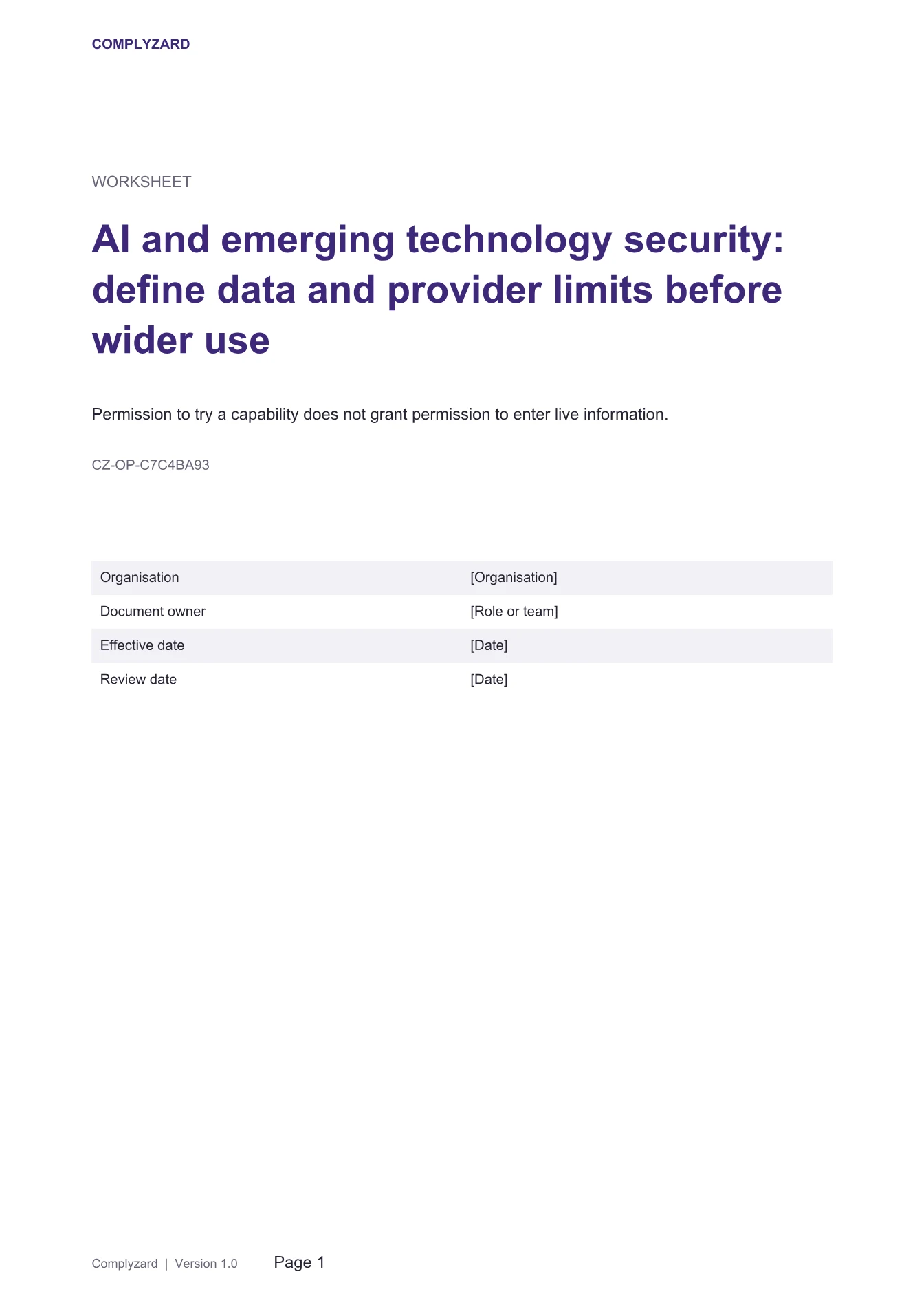 Cover of AI and emerging technology security: define data and provider limits before wider use