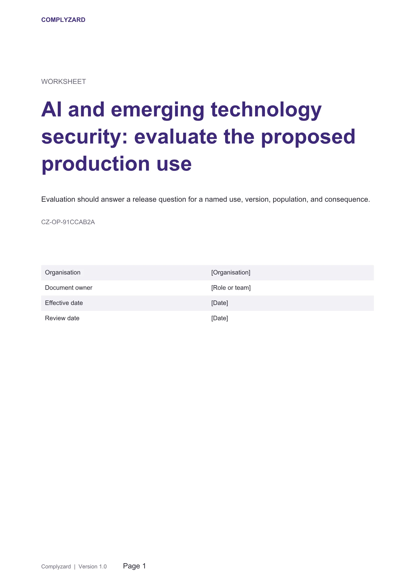 Cover of AI and emerging technology security: evaluate the proposed production use