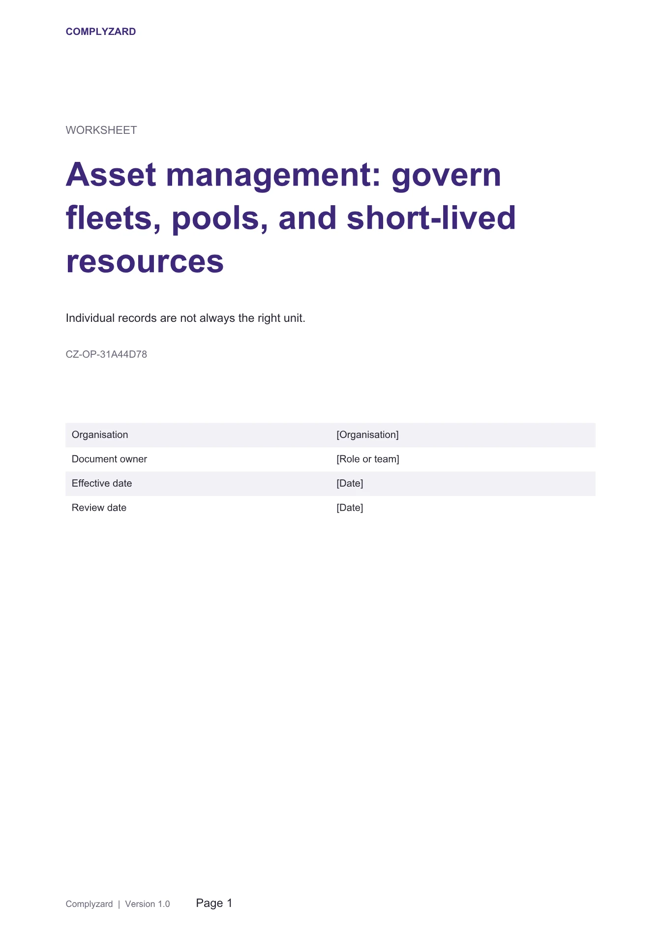 Cover of Asset management: govern fleets, pools, and short-lived resources