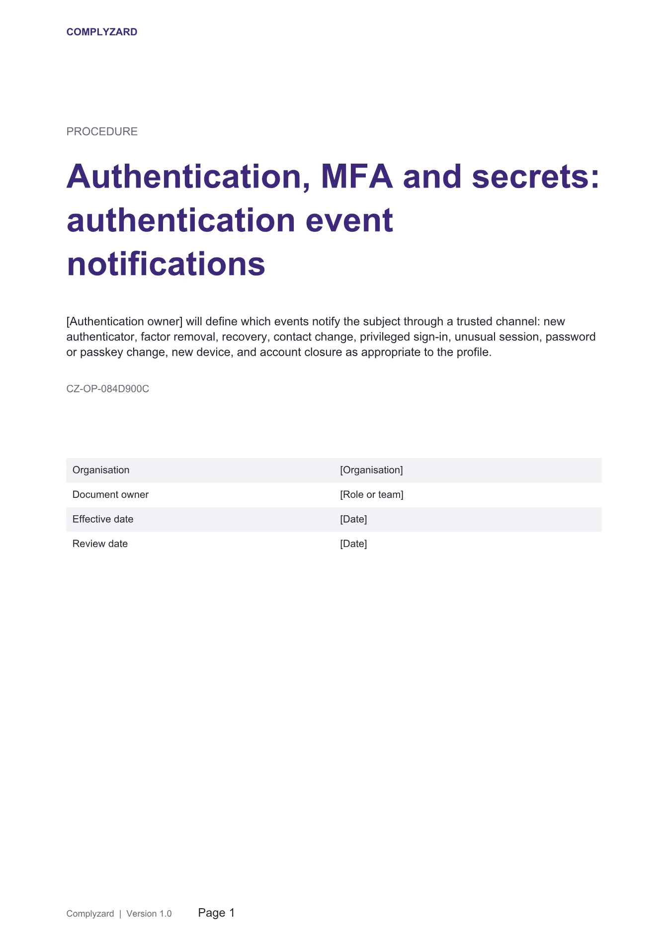 Cover of Authentication, MFA and secrets: authentication event notifications