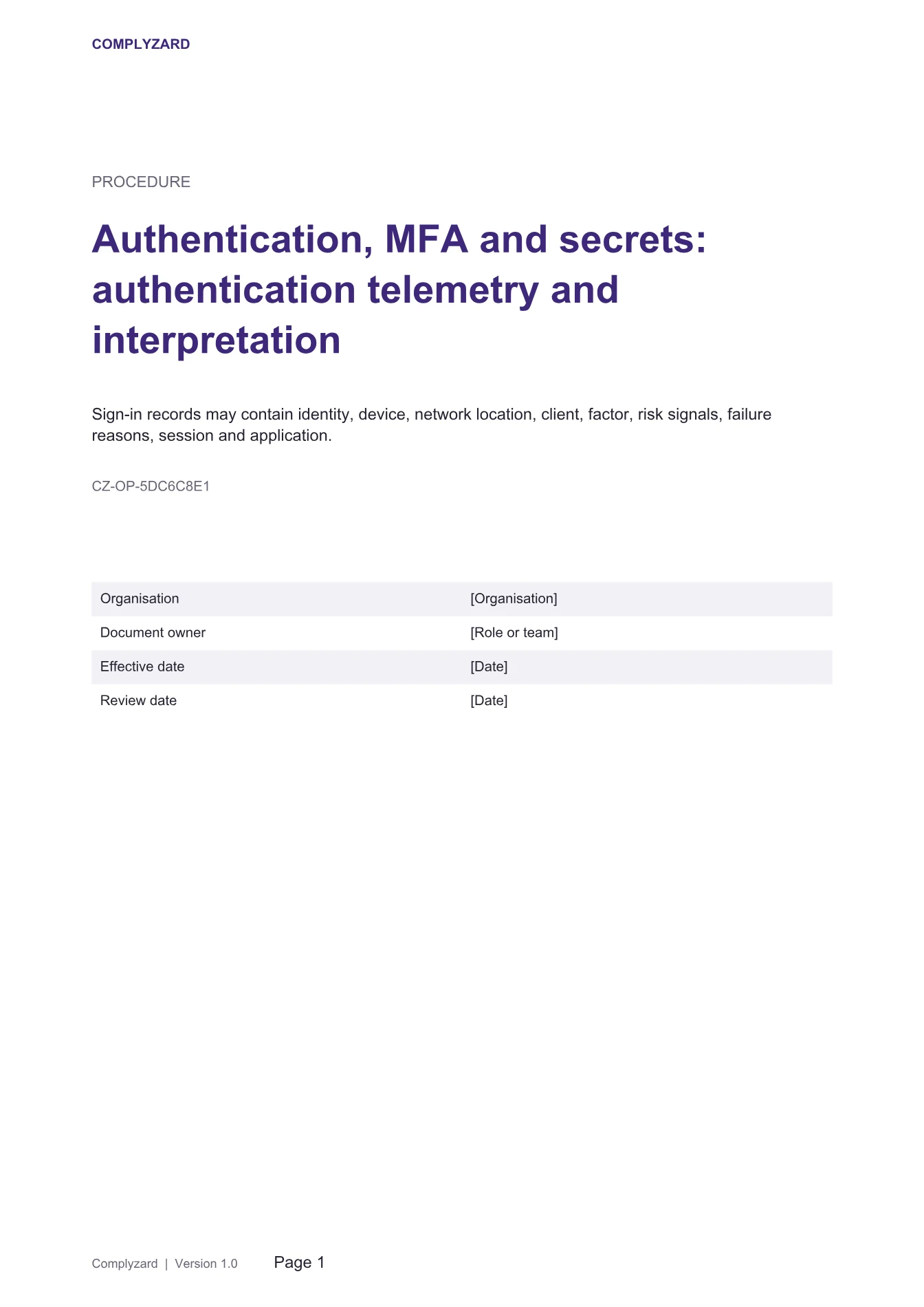 Cover of Authentication, MFA and secrets: authentication telemetry and interpretation