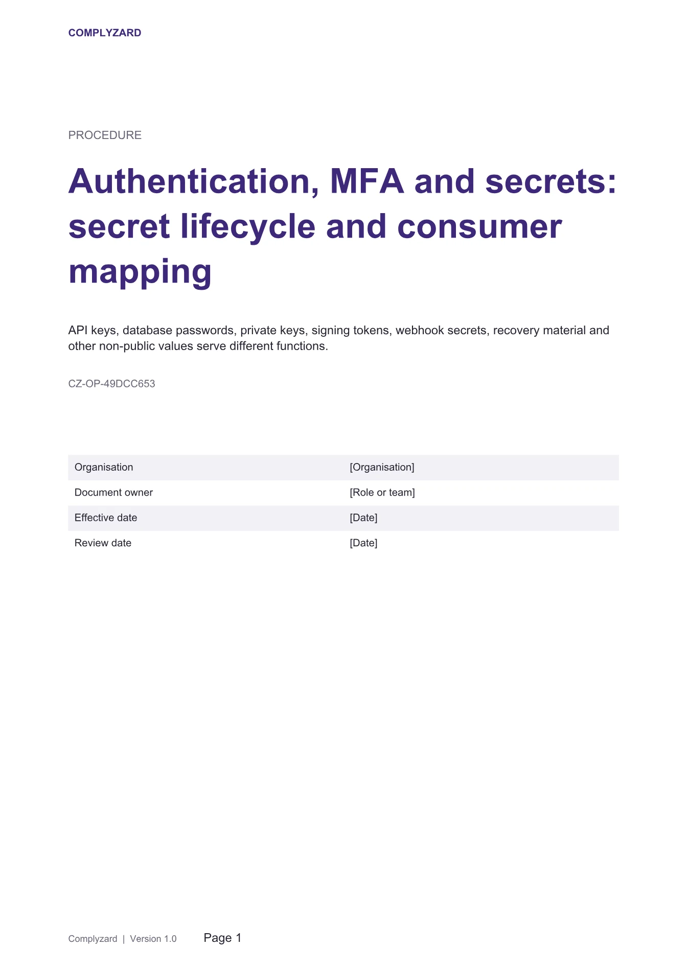 Cover of Authentication, MFA and secrets: secret lifecycle and consumer mapping