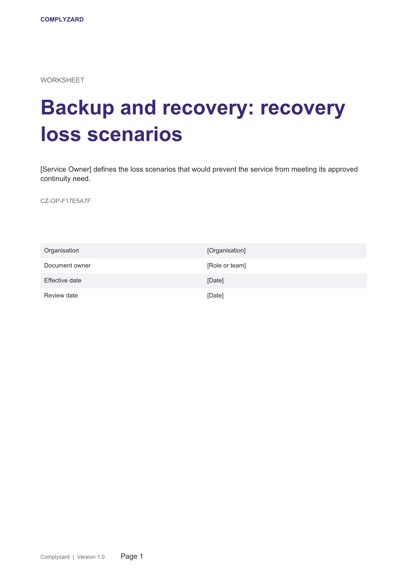 Cover of Backup and recovery: recovery loss scenarios