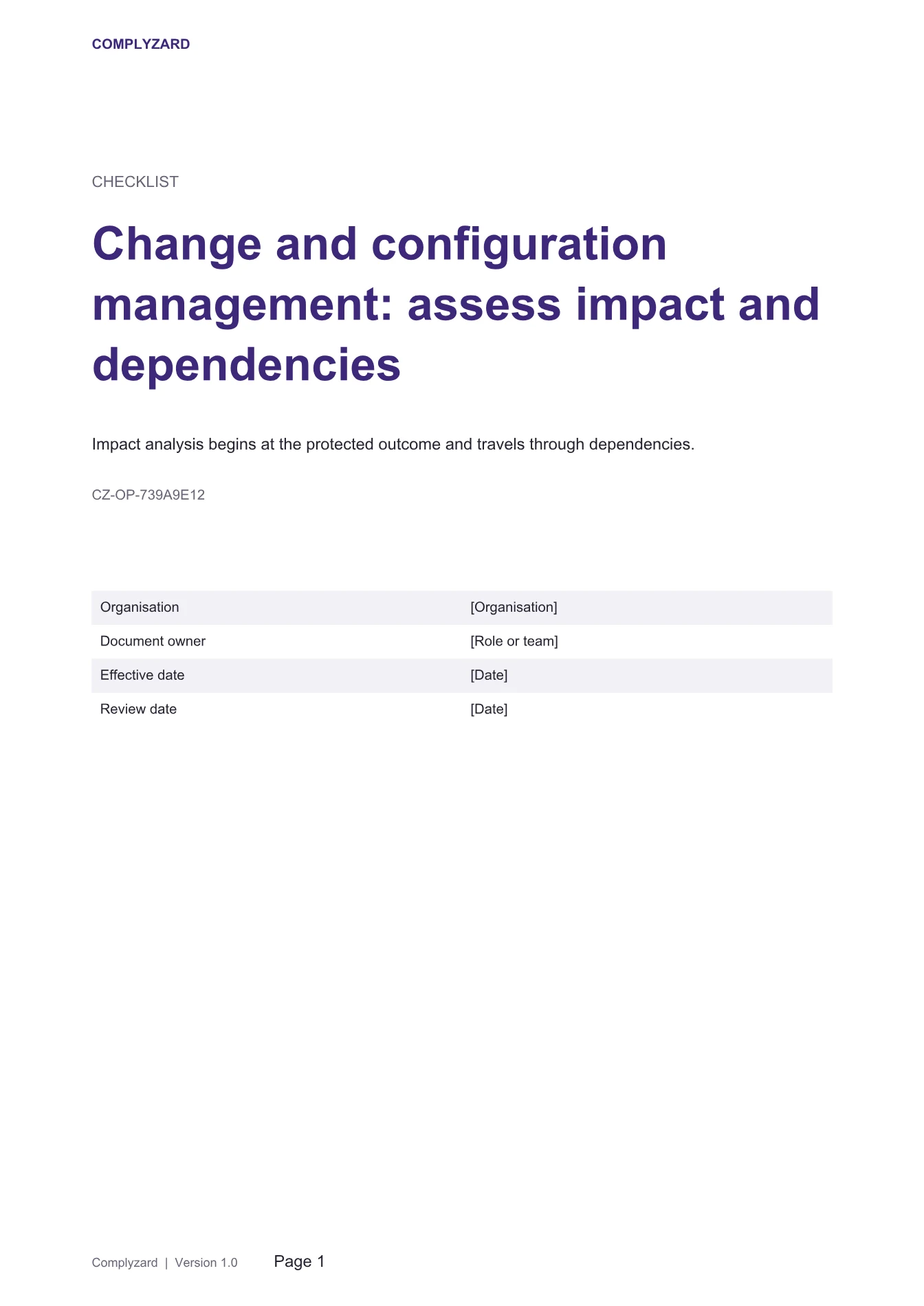 Cover of Change and configuration management: assess impact and dependencies