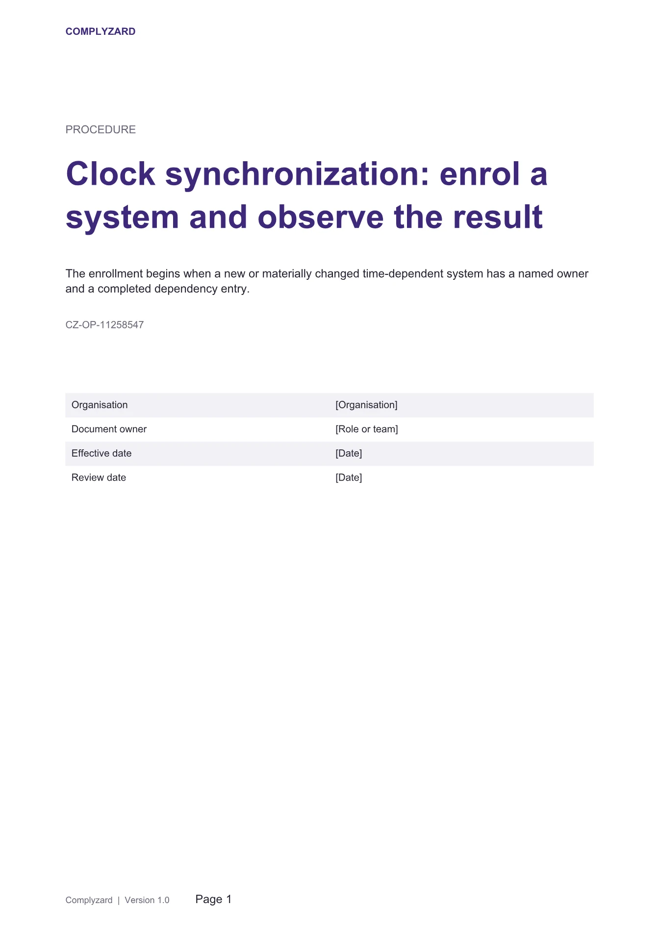 Cover of Clock synchronization: enrol a system and observe the result