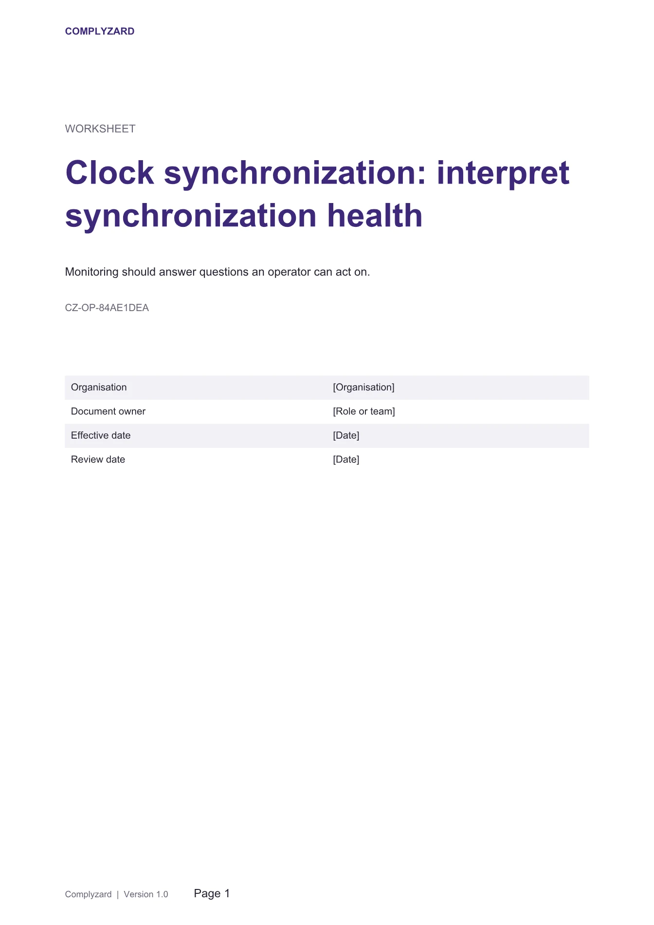 Cover of Clock synchronization: interpret synchronization health