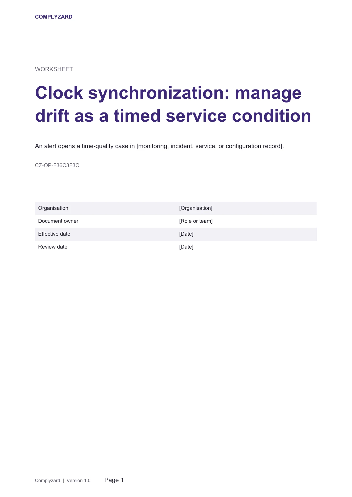 Cover of Clock synchronization: manage drift as a timed service condition