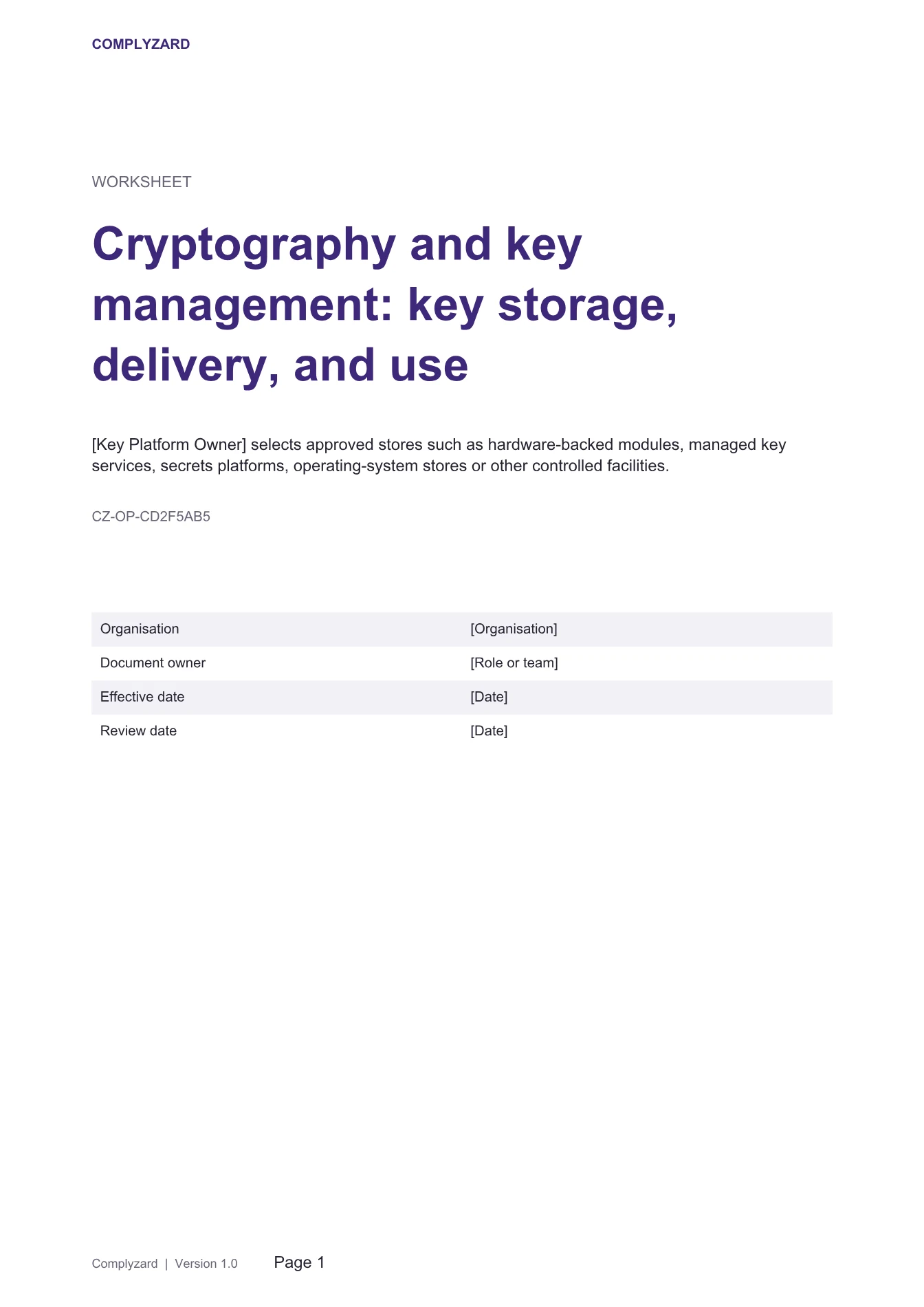 Cover of Cryptography and key management: key storage, delivery, and use
