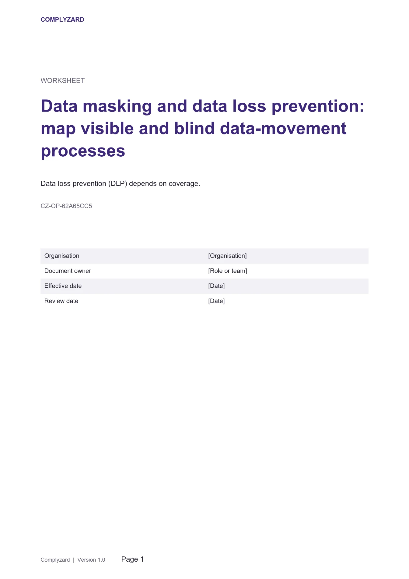 Cover of Data masking and data loss prevention: map visible and blind data-movement processes