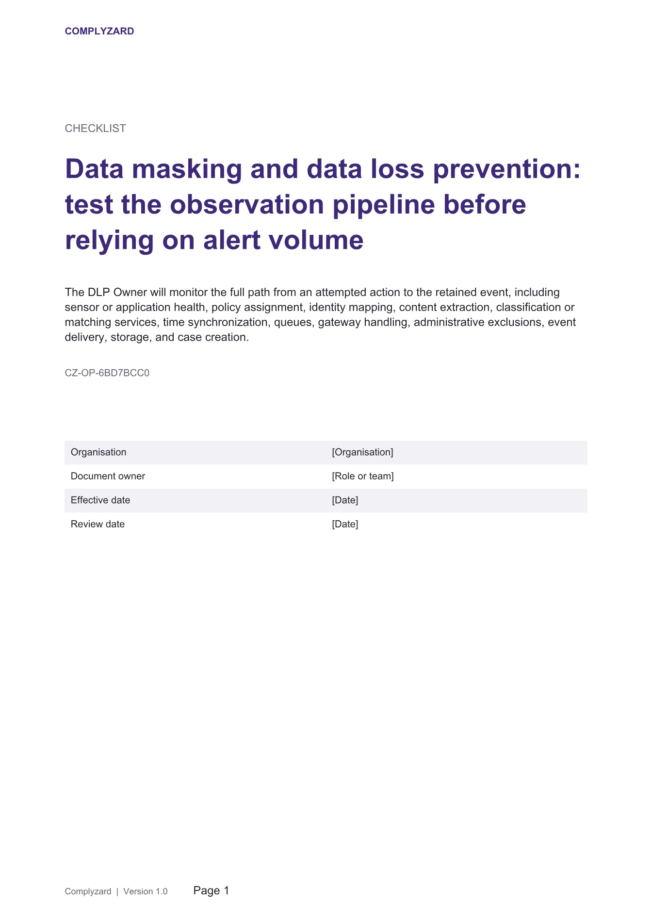 Cover of Data masking and data loss prevention: test the observation pipeline before relying on alert volume