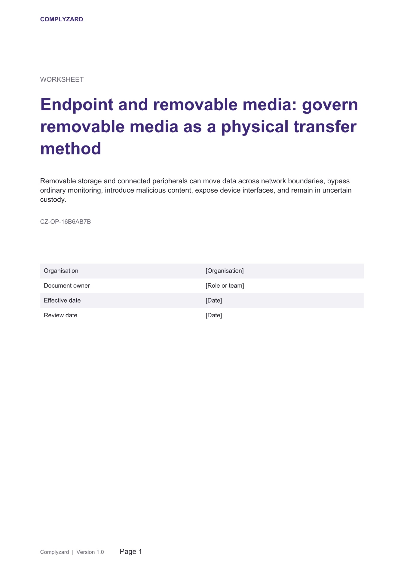 Cover of Endpoint and removable media: govern removable media as a physical transfer method