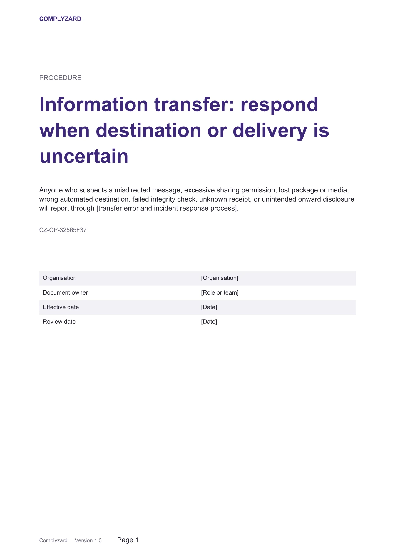 Cover of Information transfer: respond when destination or delivery is uncertain