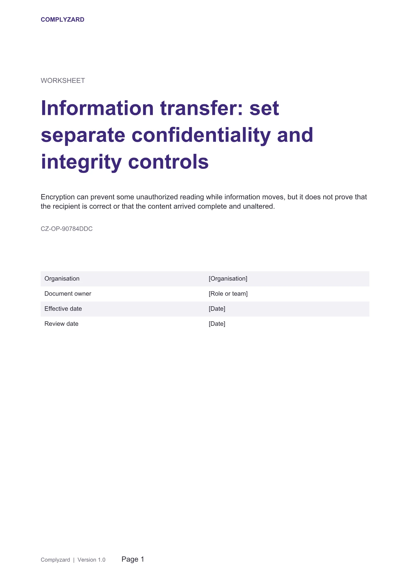 Cover of Information transfer: set separate confidentiality and integrity controls