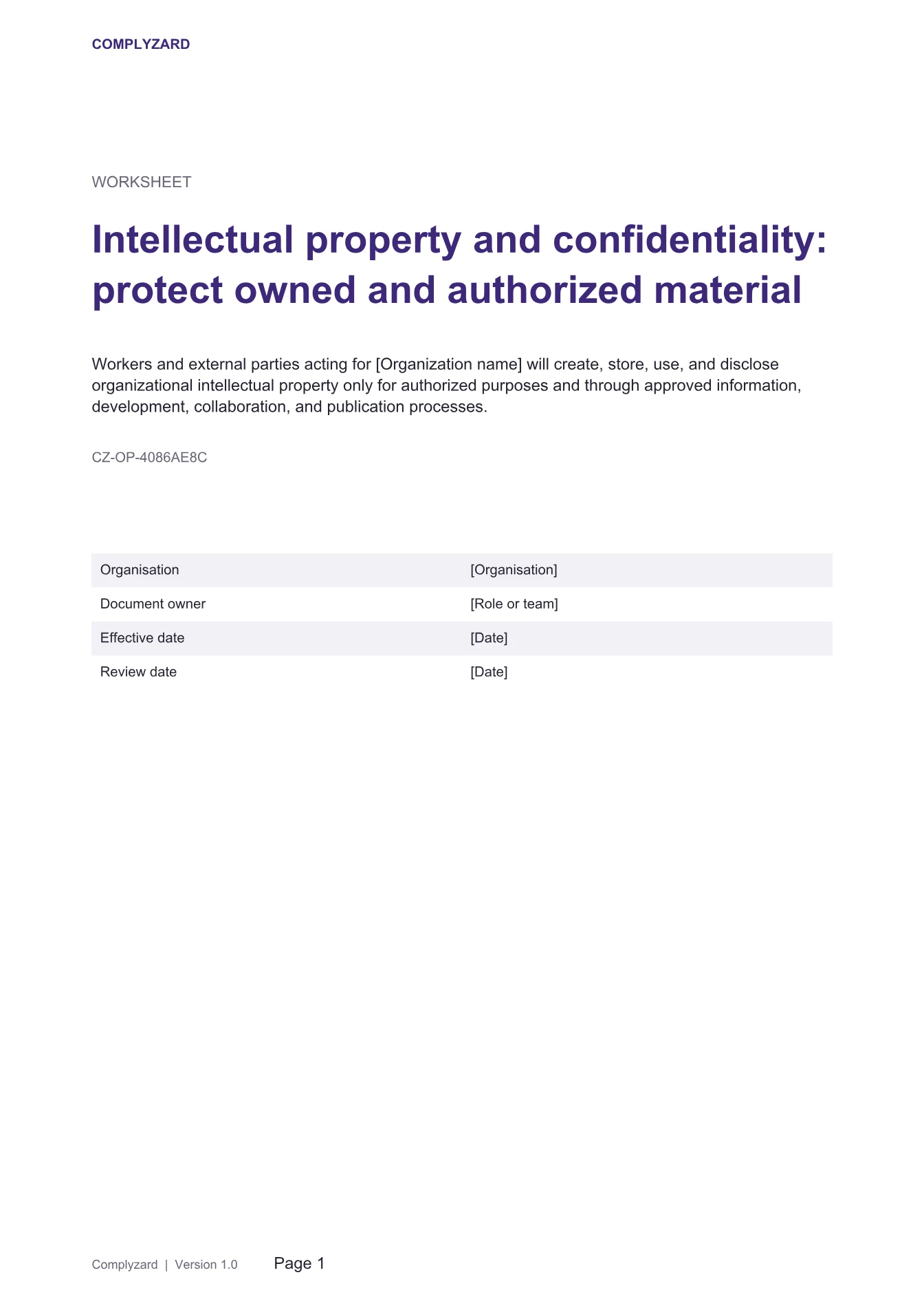Cover of Intellectual property and confidentiality: protect owned and authorized material