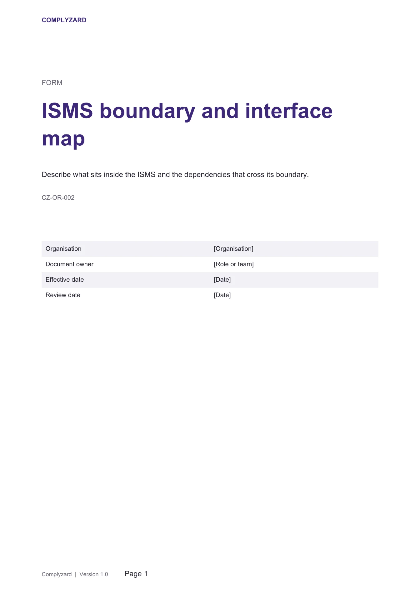 Cover of ISMS boundary and interface map