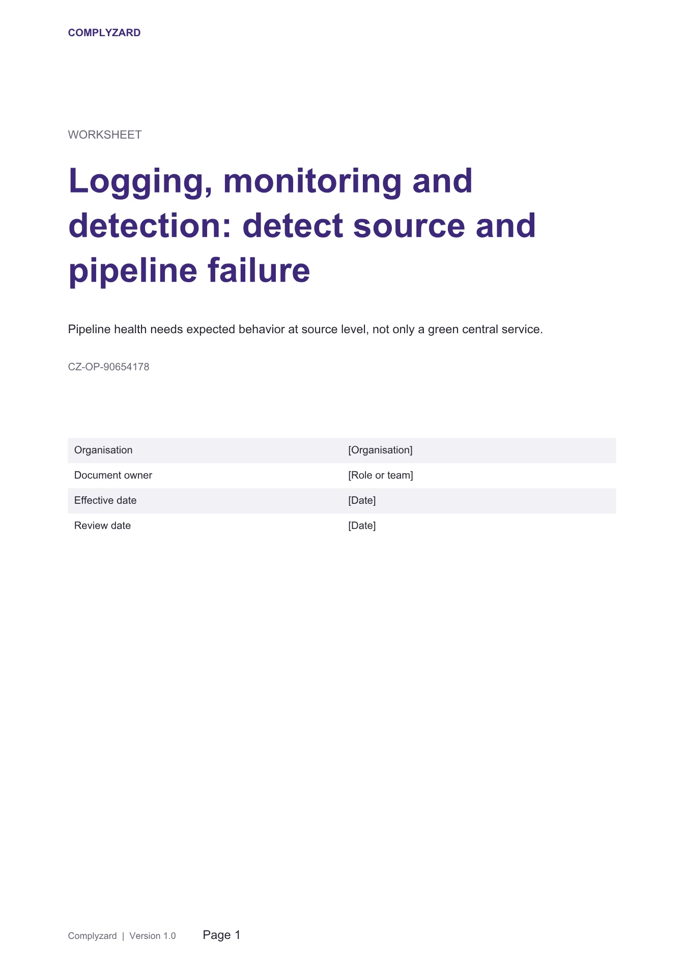 Cover of Logging, monitoring and detection: detect source and pipeline failure