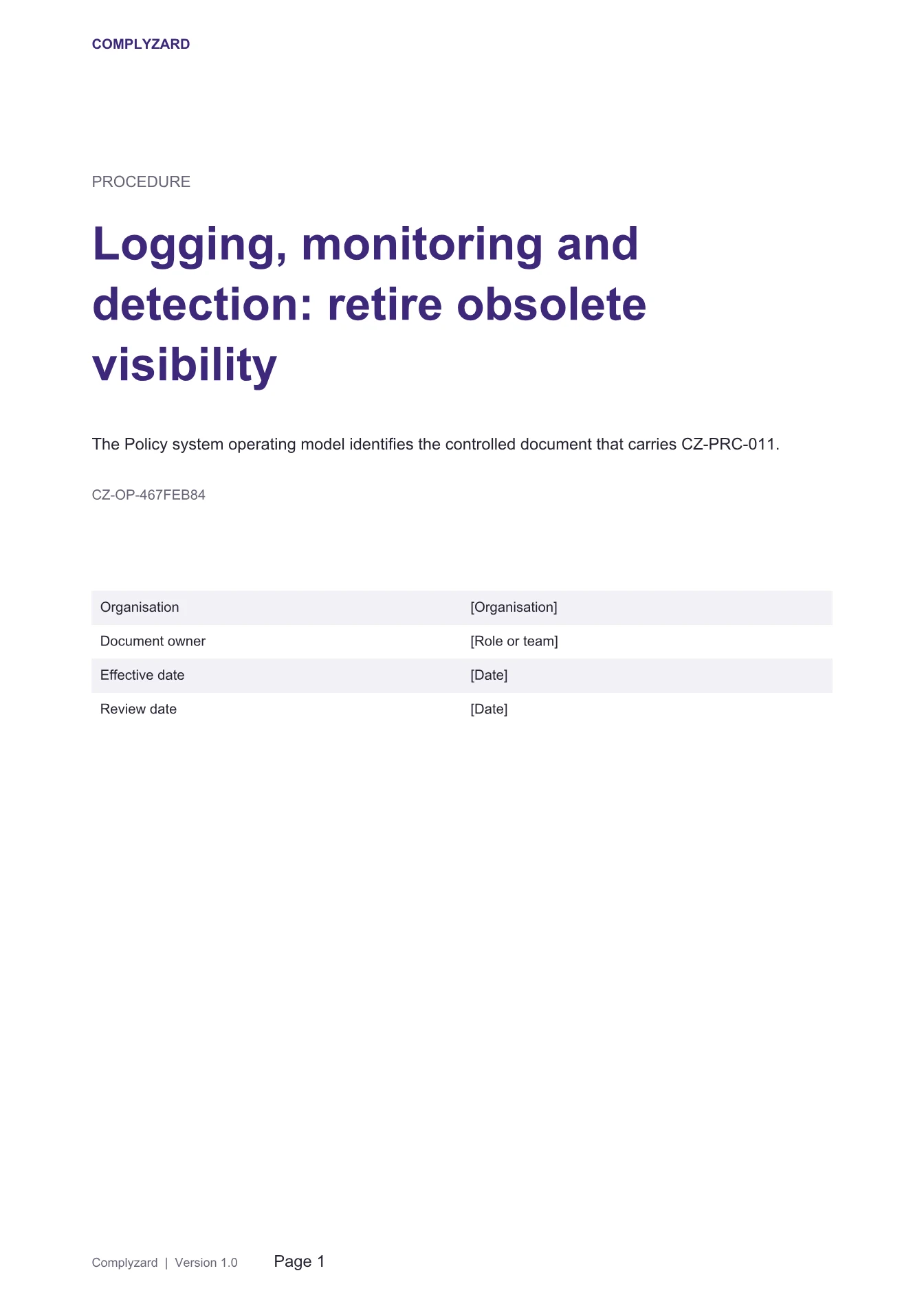 Cover of Logging, monitoring and detection: retire obsolete visibility