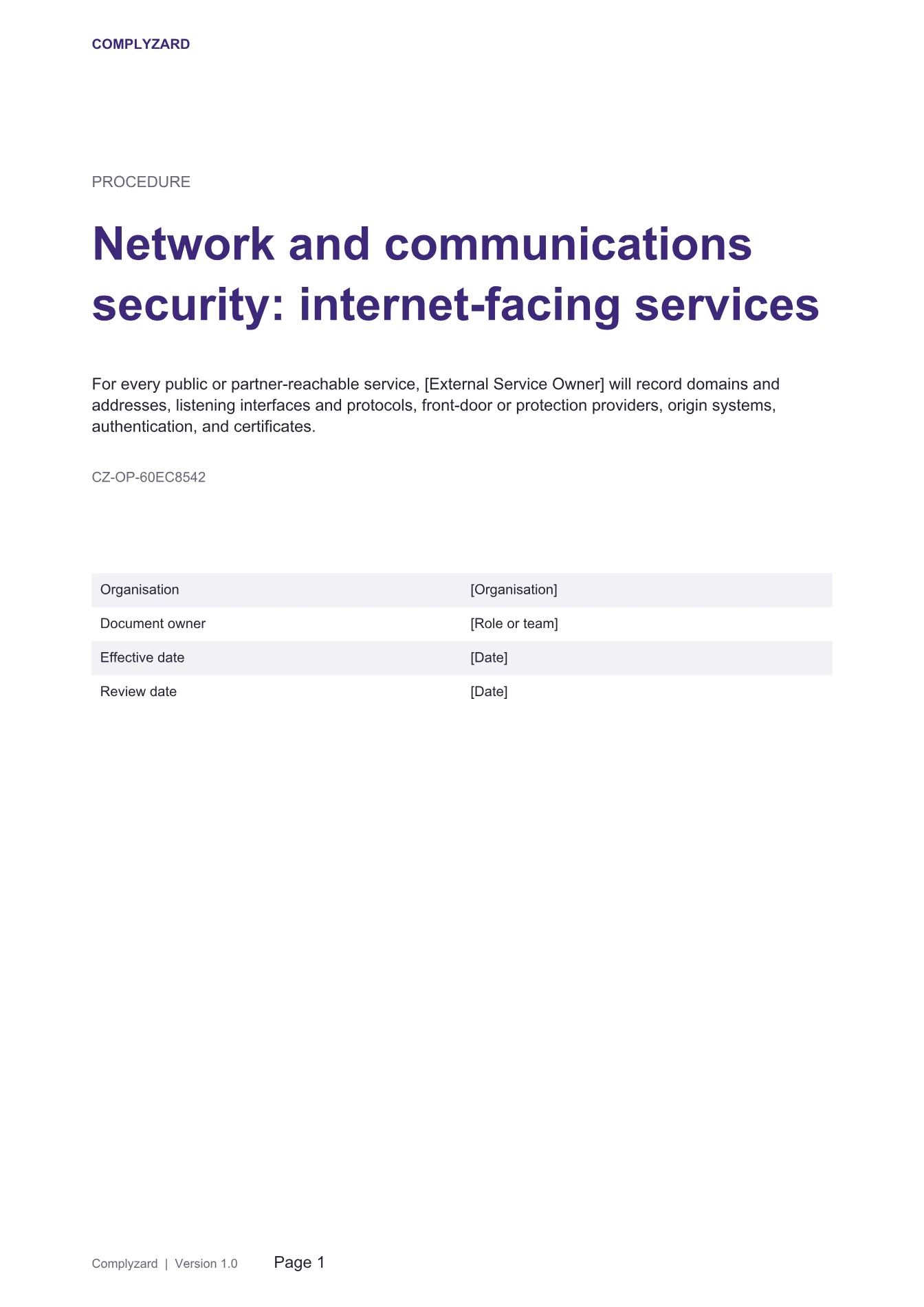 Cover of Network and communications security: internet-facing services