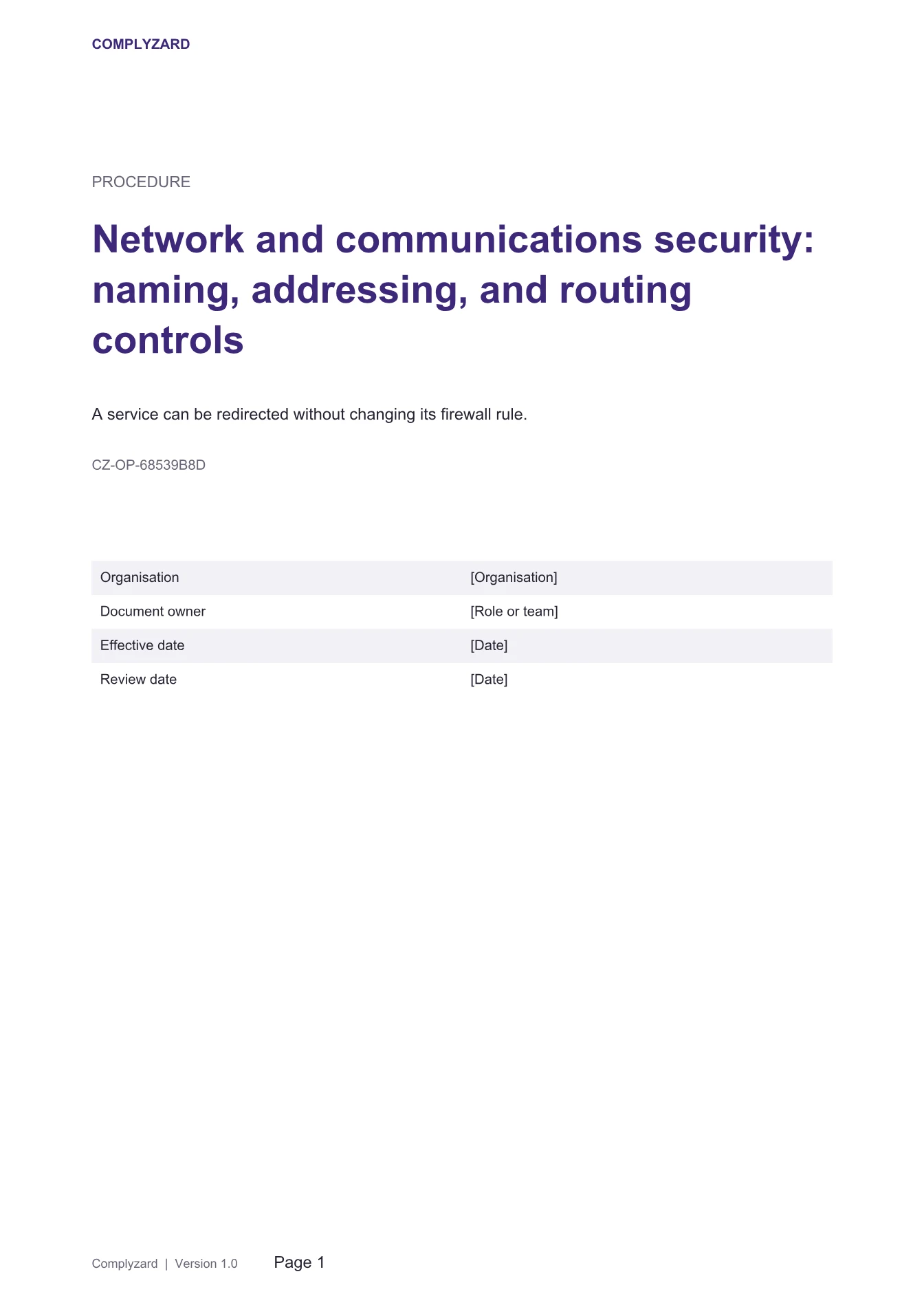 Cover of Network and communications security: naming, addressing, and routing controls