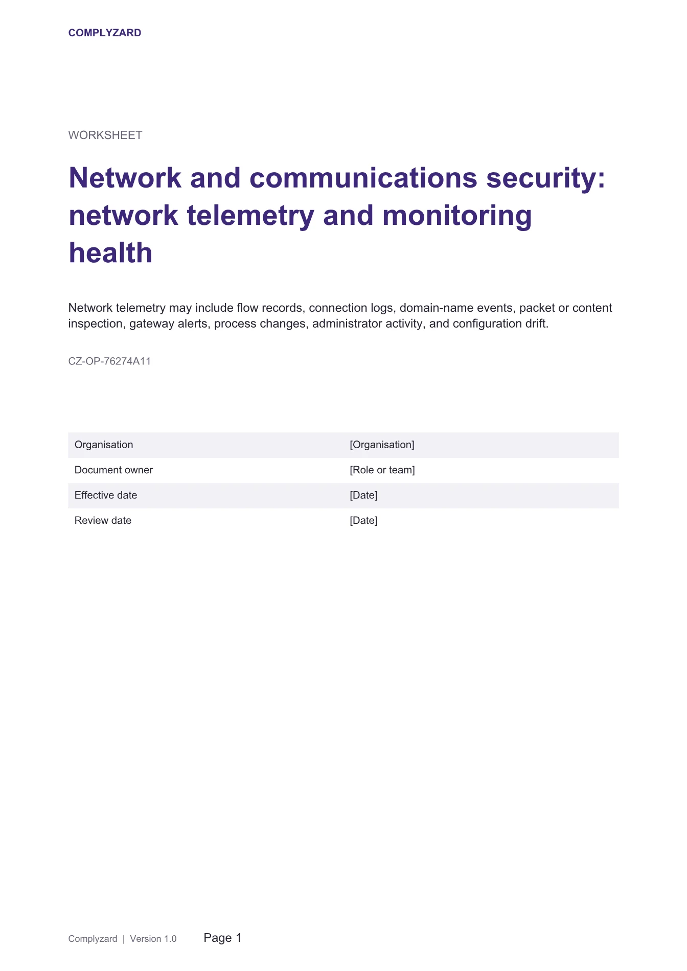 Cover of Network and communications security: network telemetry and monitoring health