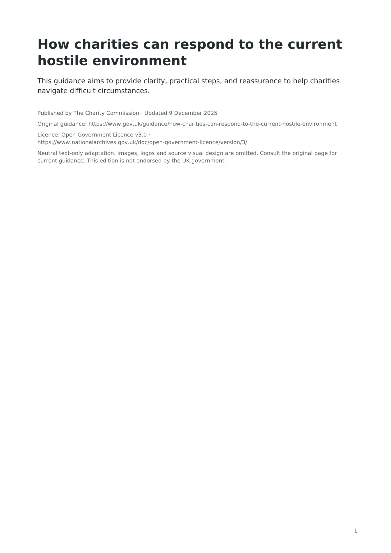 Cover of How charities can respond to the current hostile environment