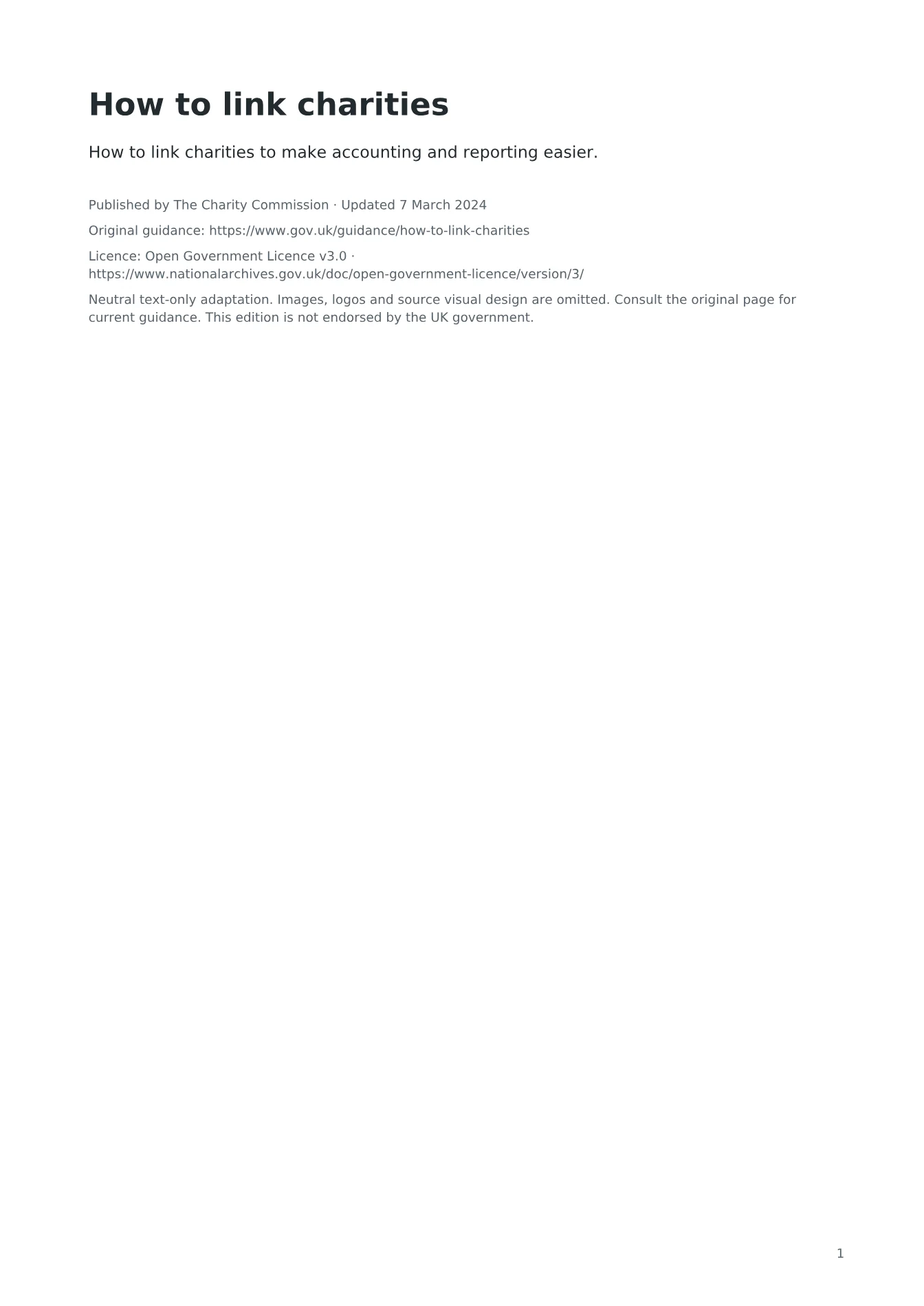 Cover of How to link charities