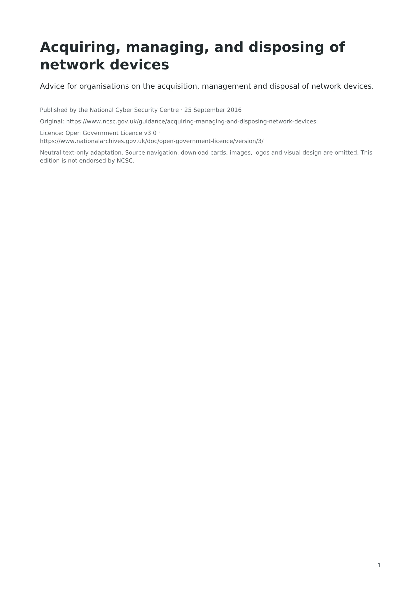 Cover of Acquiring, managing, and disposing of network devices