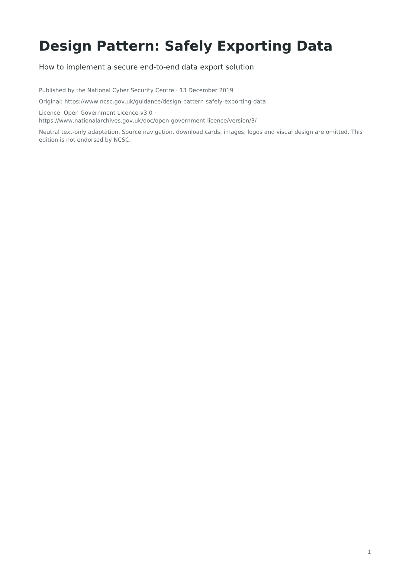 Cover of Design Pattern: Safely Exporting Data