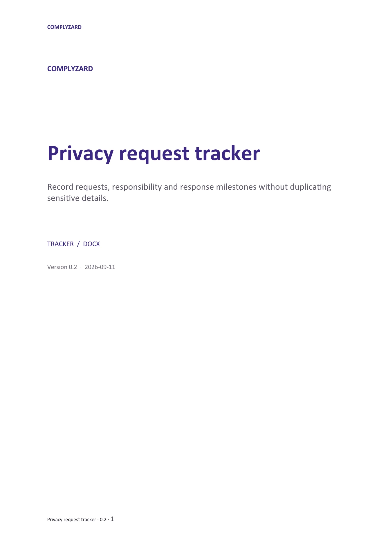 Cover of Privacy request tracker