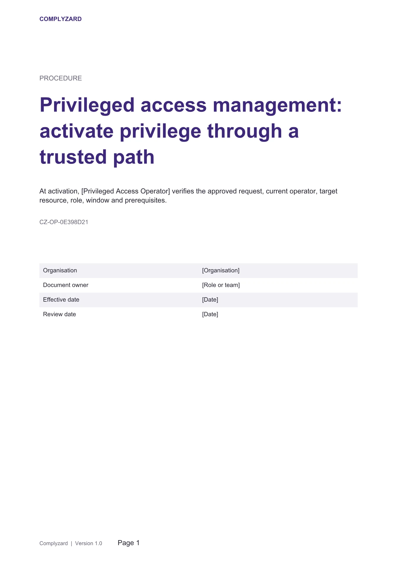 Cover of Privileged access management: activate privilege through a trusted path