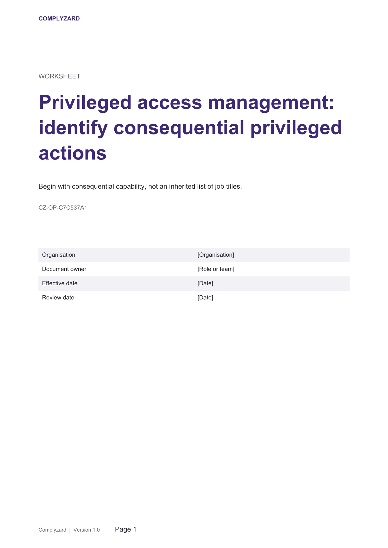 Cover of Privileged access management: identify consequential privileged actions