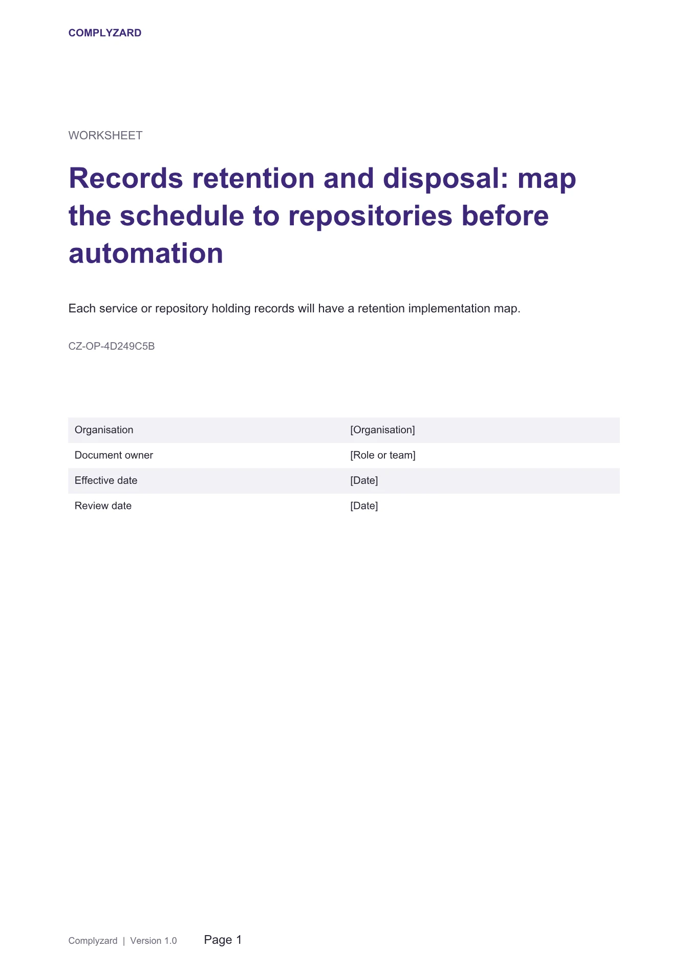 Cover of Records retention and disposal: map the schedule to repositories before automation