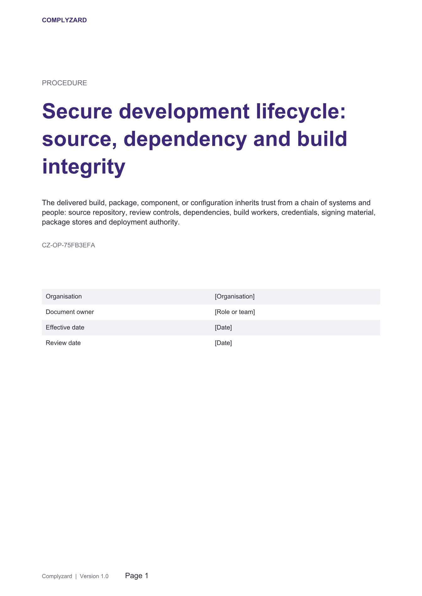 Cover of Secure development lifecycle: source, dependency and build integrity