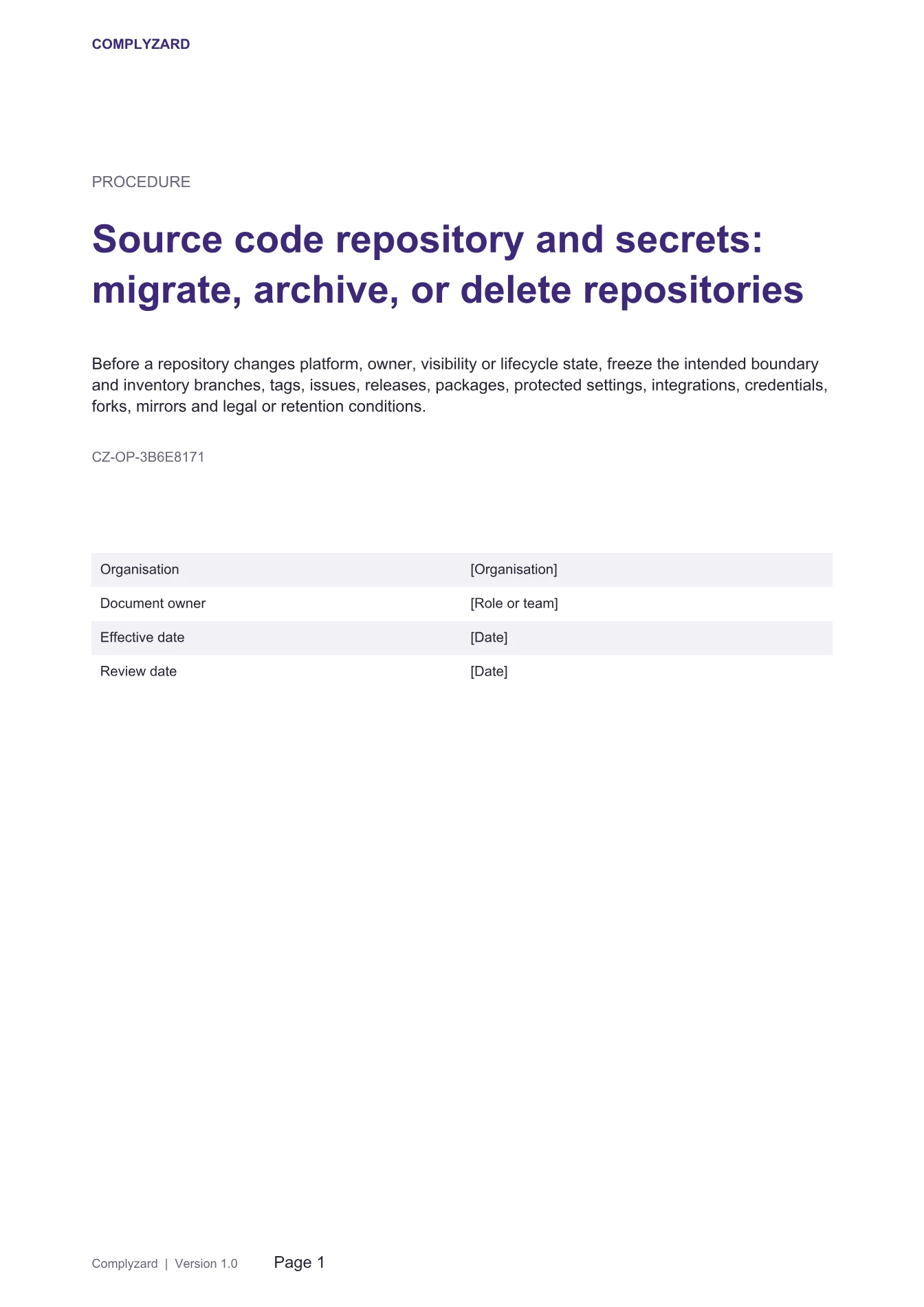 Cover of Source code repository and secrets: migrate, archive, or delete repositories