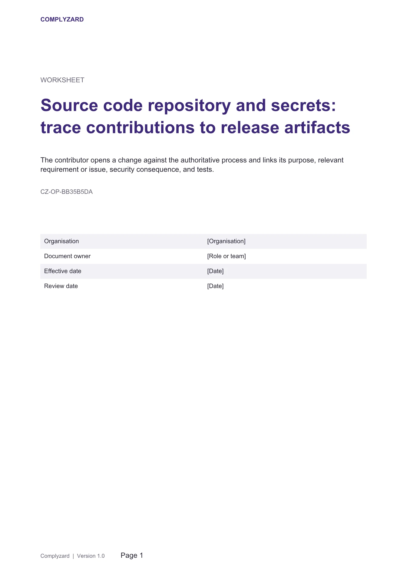 Cover of Source code repository and secrets: trace contributions to release artifacts