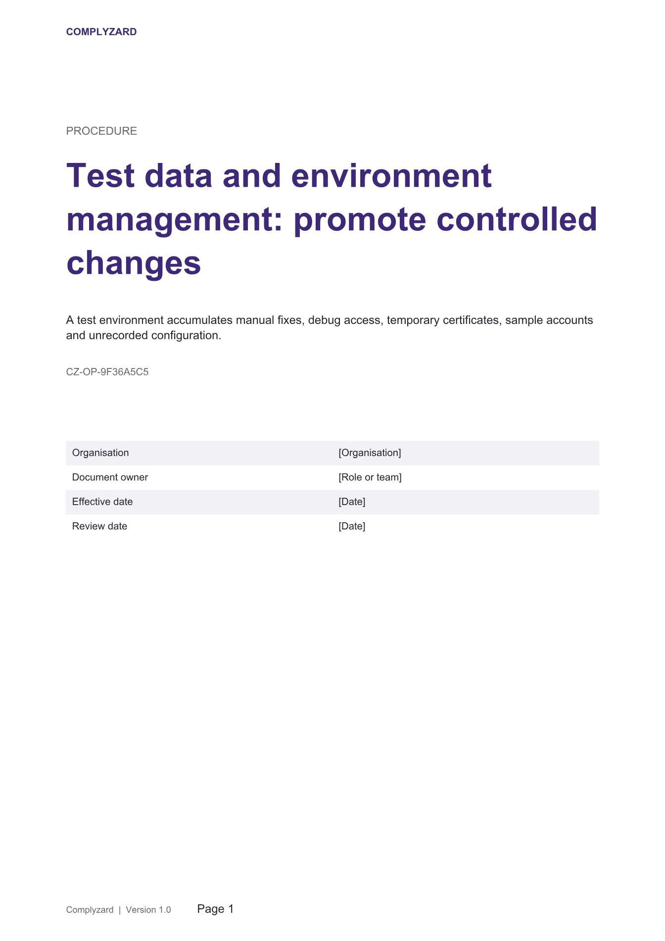 Cover of Test data and environment management: promote controlled changes