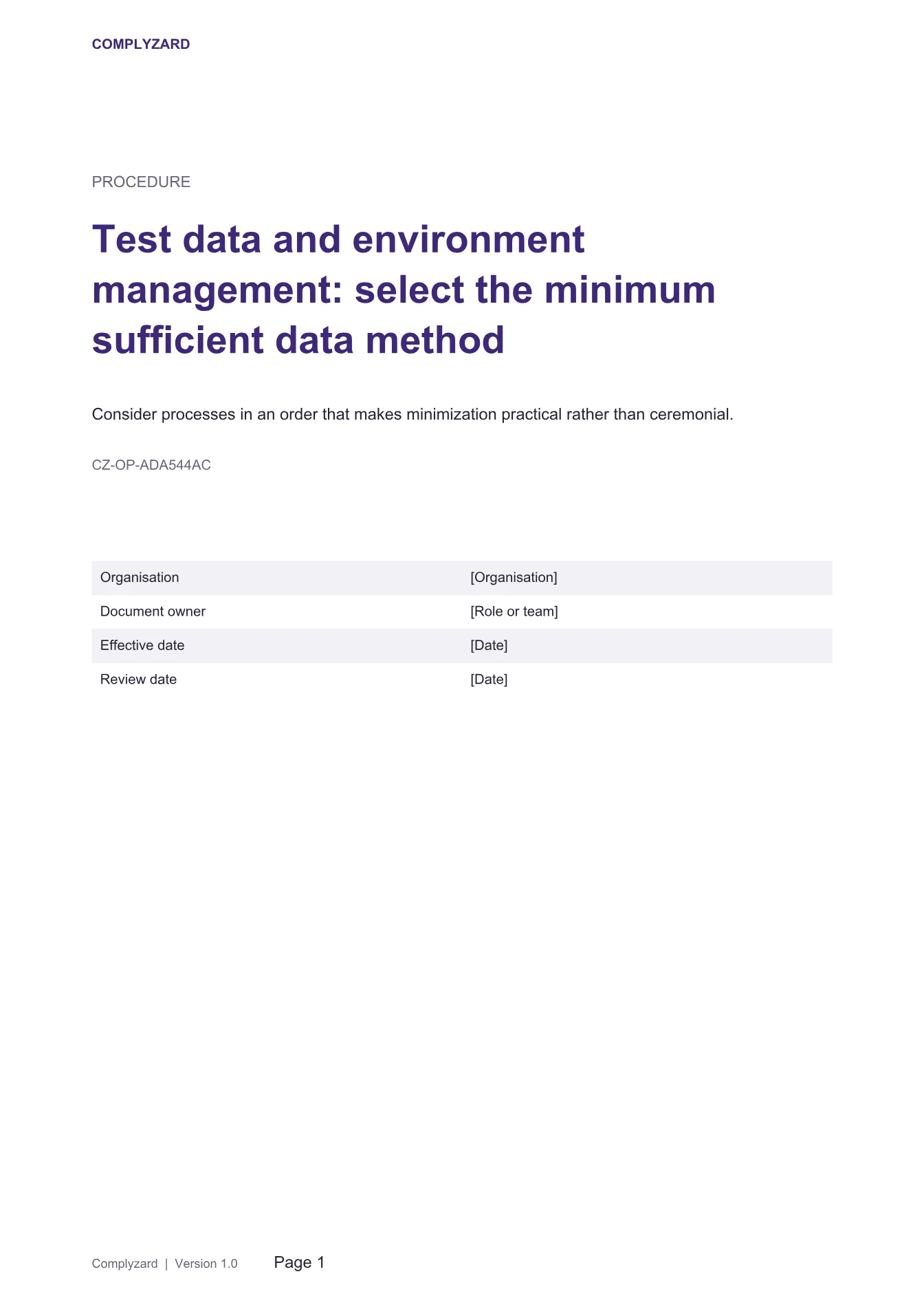 Cover of Test data and environment management: select the minimum sufficient data method