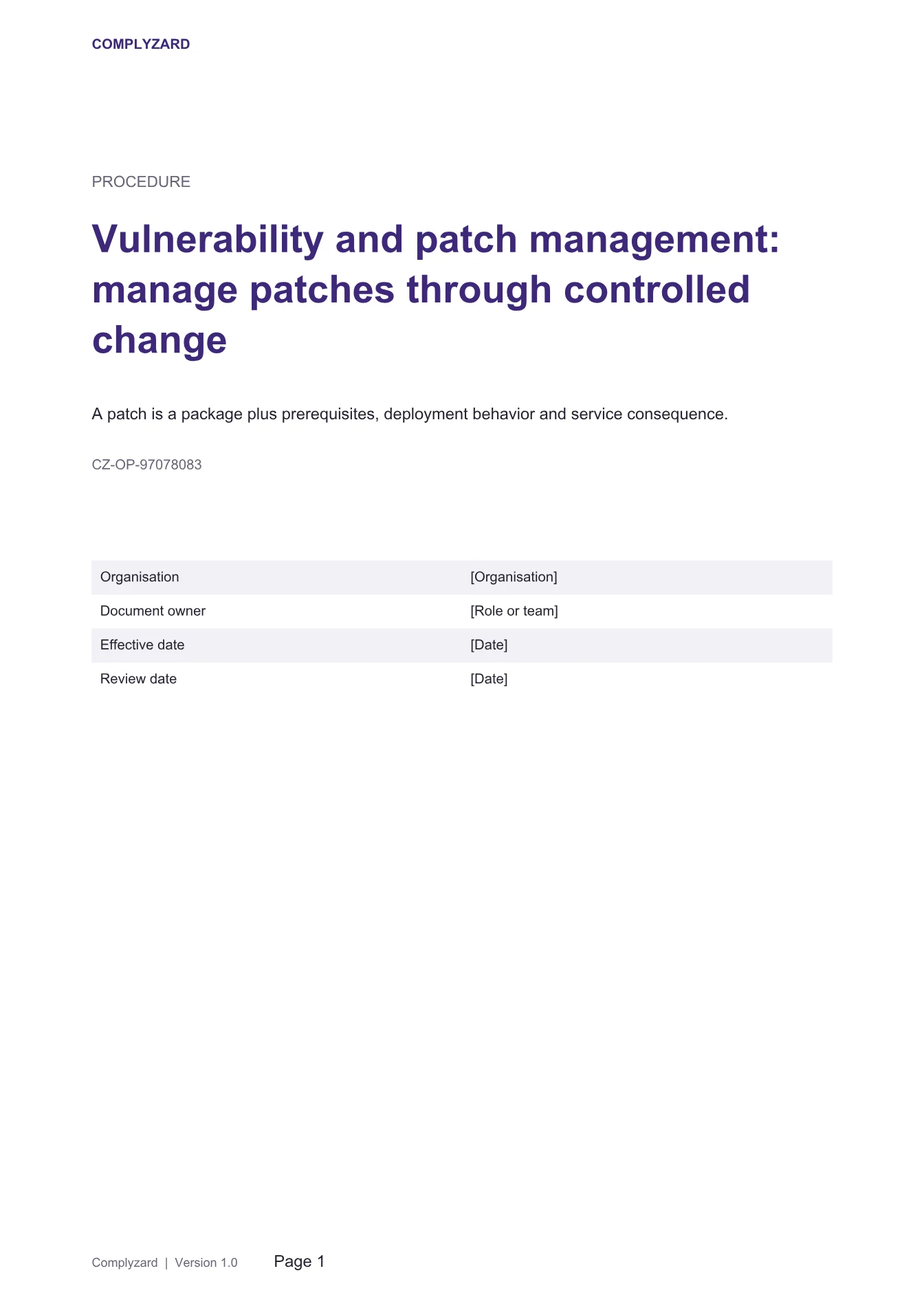 Cover of Vulnerability and patch management: manage patches through controlled change
