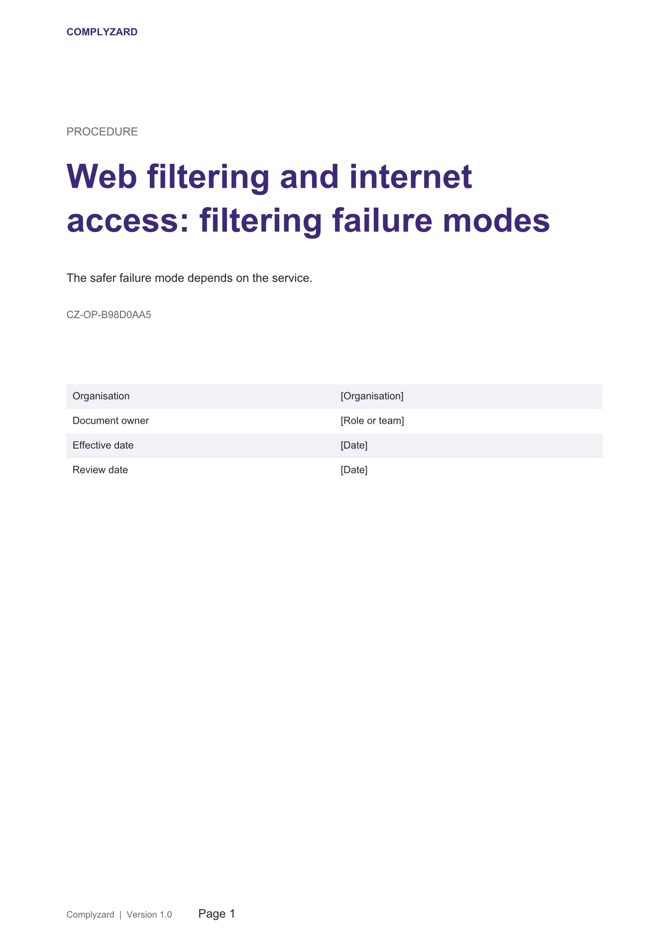 Cover of Web filtering and internet access: filtering failure modes
